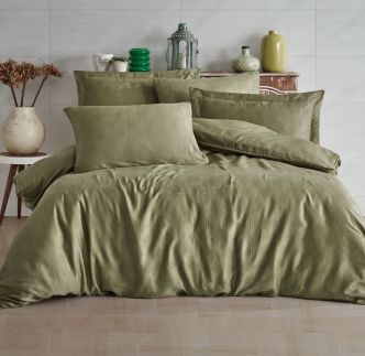 Pax jacquard pamučna posteljina, prirodna zelena