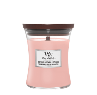 WoodWick Classic Pressed Blooms & Patchuli mirisna svijeća, Medium