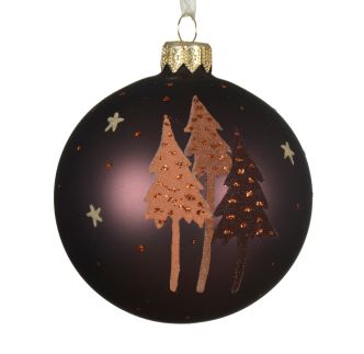 Staklena kugla Long trees, mat ljubičasta