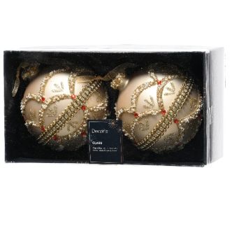 Staklena kugla Glitter diamond, set dvije, poklon pakovanje