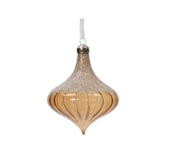 Staklena dekoracija za jelku Onion, narandžasta