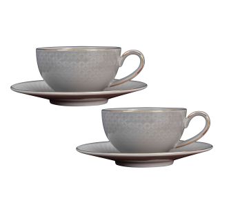Artascope porculanska šoljica i tanjir, set 2 komada, siva