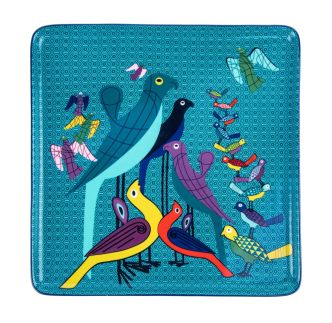 Kockasti pladanj Ptice Raja, dim. 25 cm