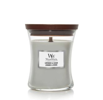 Woodwic Classic Lavander & Cedar mirisna svijeća, medium